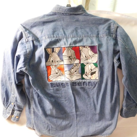 Bugs Bunny Looney Tunes Denim Shirt - Picture 2 of 6